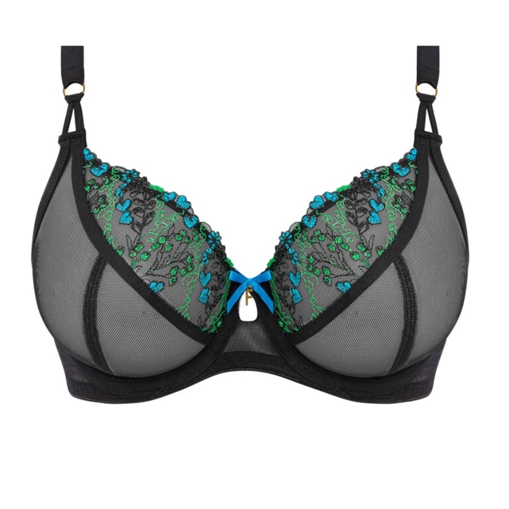 Freya Show-Off Plunge Bra 30G (UK 30F) in black.
